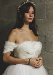 robe de mariée princesse en plumes 